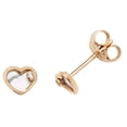 thumbnail image 1 of Pretty 9k Gold Women Heart Stud Earrings with Mother of Pearl, Cubic Zirconia/CZ - 5mm*5mm, 1 of 1