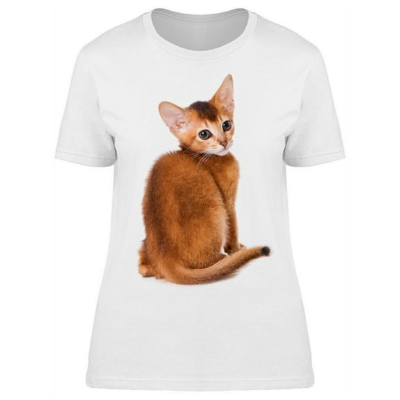 Pretty Abyssinian Kitten T-Shirt Women -Image by Shutterstock, Female x-Large