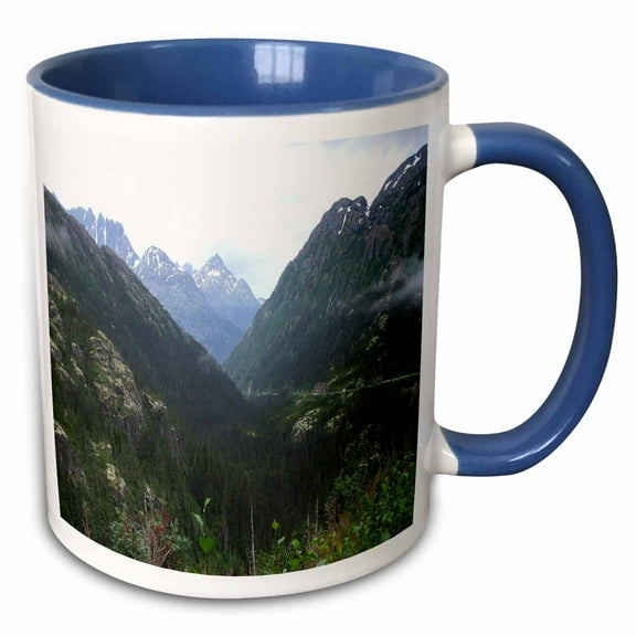 3drose, Pretty Alaskan Mountains Photograph, 11oz Two-tone Blue Mug