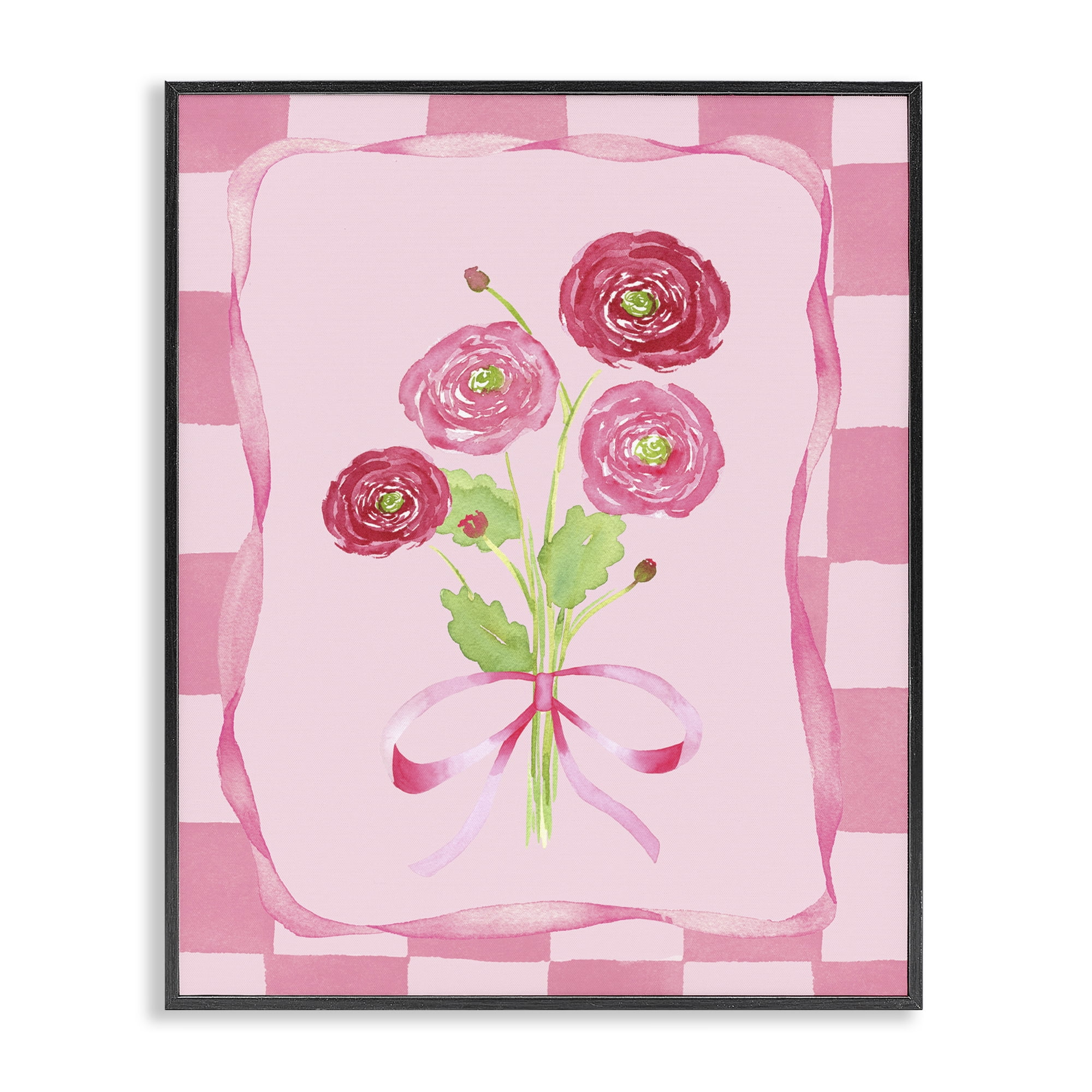 Pretty And Sweet Ranunculus Black Framed Giclee Art, design by Nina Jacobs
