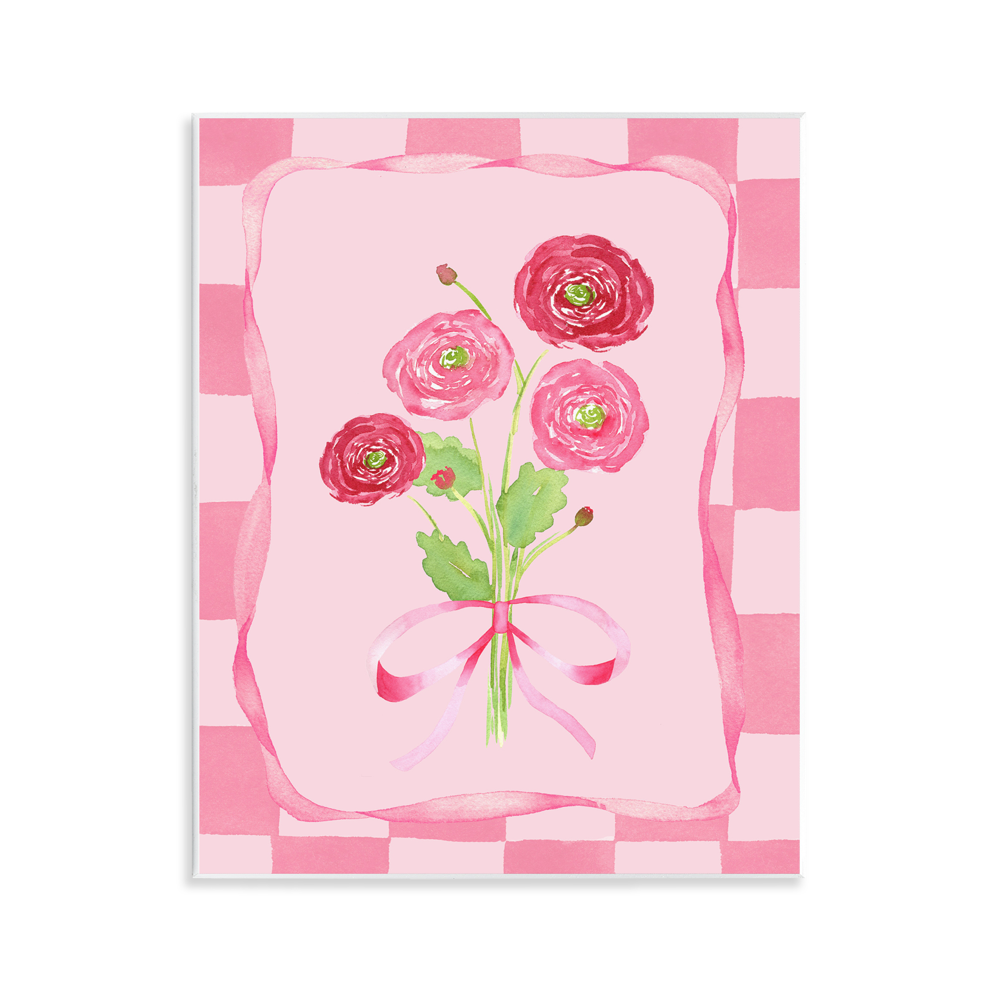 Pretty And Sweet Ranunculus Wall Plaque Art, design by Nina Jacobs