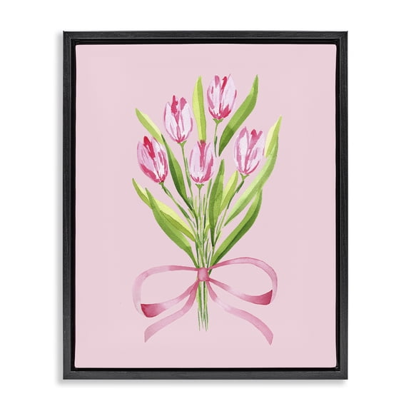 Stupell Industries Pretty And Sweet Tulips Black Framed Floater Canvas Wall Art, design by Nina Jacobs, 21 x 17