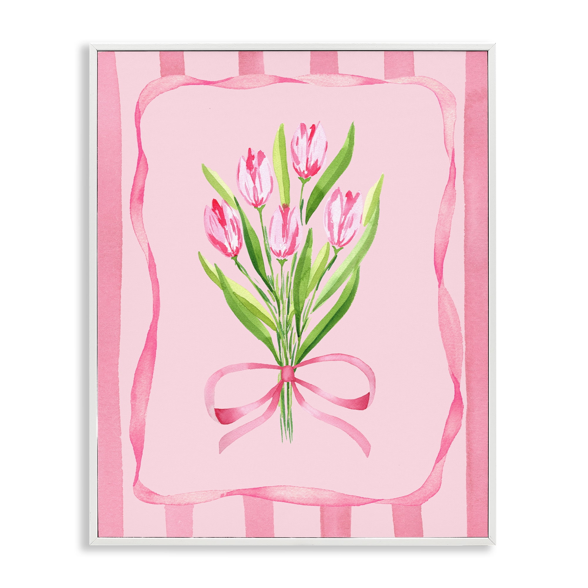 Pretty And Sweet Tulips White Framed Giclee Art, design by Nina Jacobs