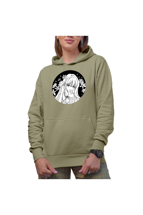 Pretty Anime Girl, Sand Hooded Sweatshirt or Hoodie, XL