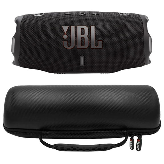 JBL CHARGE 6 Waterproof Portable Speaker Bundle with gSport Carbon Fiber Case (Black)