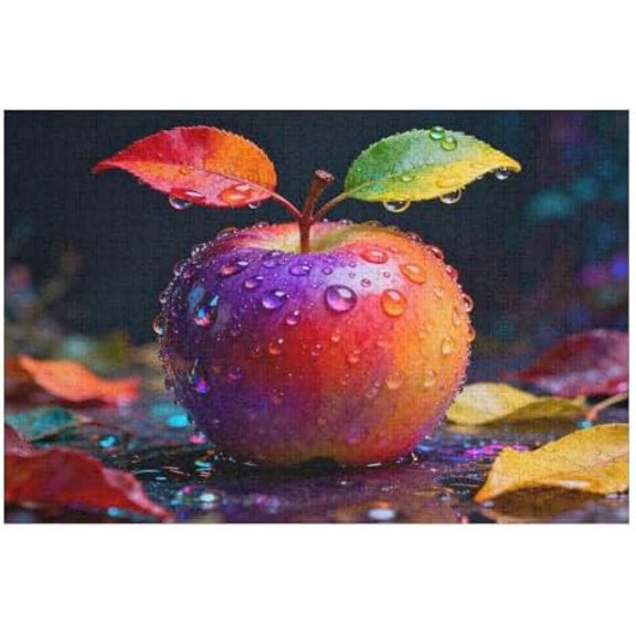 Pretty Apple Fruit 1000 Piece Jigsaw Puzzle for Adults, Fantasy Nature Art Craft, Hard Challenging Brain Teaser, Educational Family Game Night Activity, Relaxing Home Accent