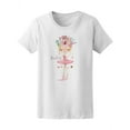 thumbnail image 1 of Pretty Ballerina Floral Wreath T-Shirt Women -Image by Shutterstock, Female Small, 1 of 2