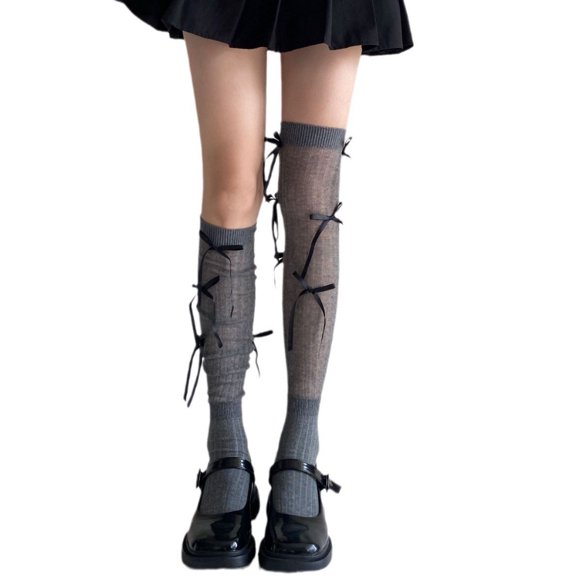 Pretty Ballet-Style Over-the-Knee Socks with Bowknot for Women