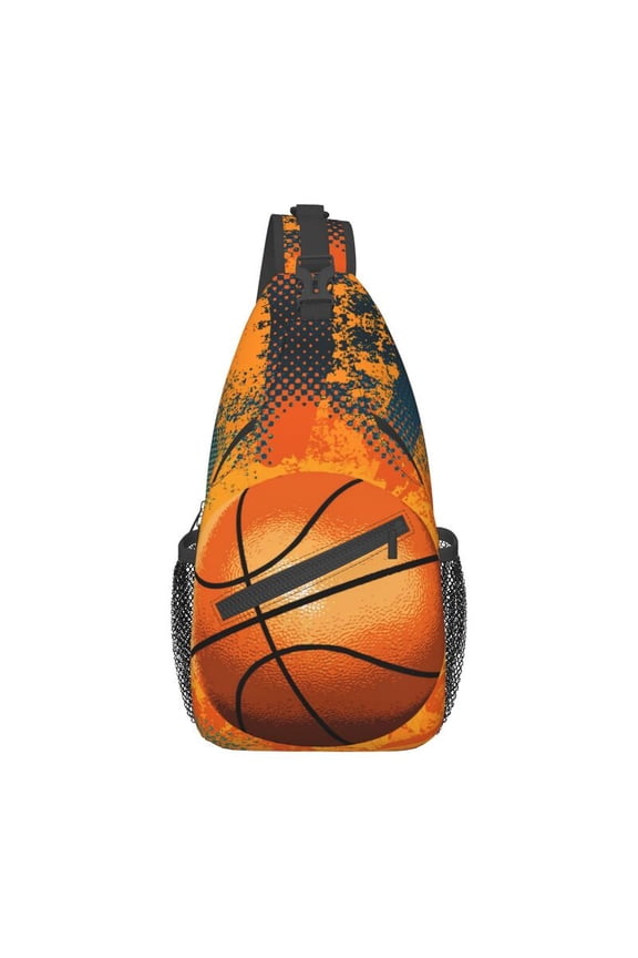 Shadow Basketball Sling Crossbody Backpack Men Custom Sport Shoulder Chest Bag for Travel Hiking Daypack