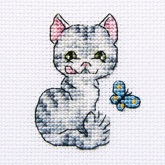 RTO 14 Count Pretty Bessie Counted Cross Stitch Kit, 3.25 x 3.25