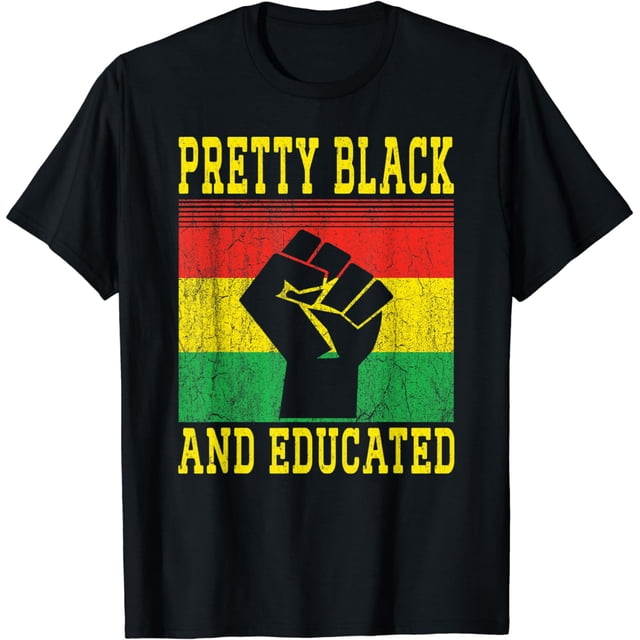 Pretty Black And Educated Black History Month African Kids T-Shirt ...