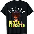 thumbnail image 1 of Pretty Black and Educated Kids Youth Girl Black African T-Shirt, 1 of 5