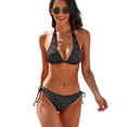 thumbnail image 1 of Pretty Bohemian Art Paisley Women's Bikini V Neck Swimsuit Set 2 Piece Over Size Bathing Suit Side Triangle Bathing Suit, 1 of 9
