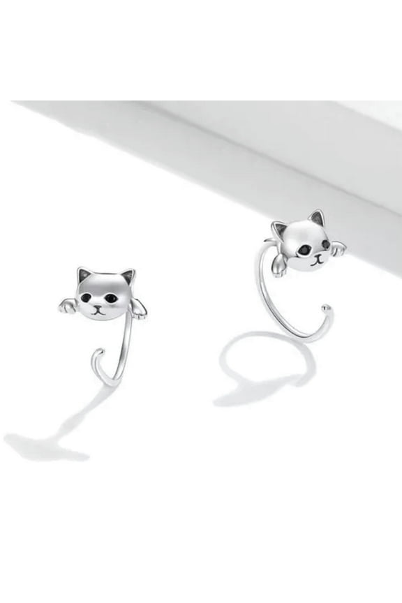 Pretty Cat Jewelry 925 Silver Stud Earring Women Anniversary Party Gifts A Pair