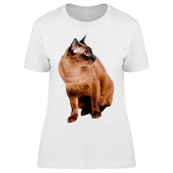 Pretty Cat Looking At One Side T-Shirt Women -Image by Shutterstock, Female Small