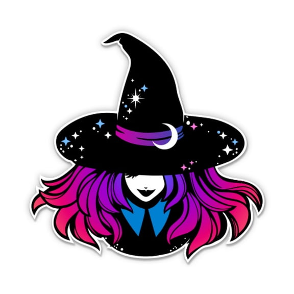 Pretty Celestial Witch - 12" Vinyl Sticker Waterproof Decal