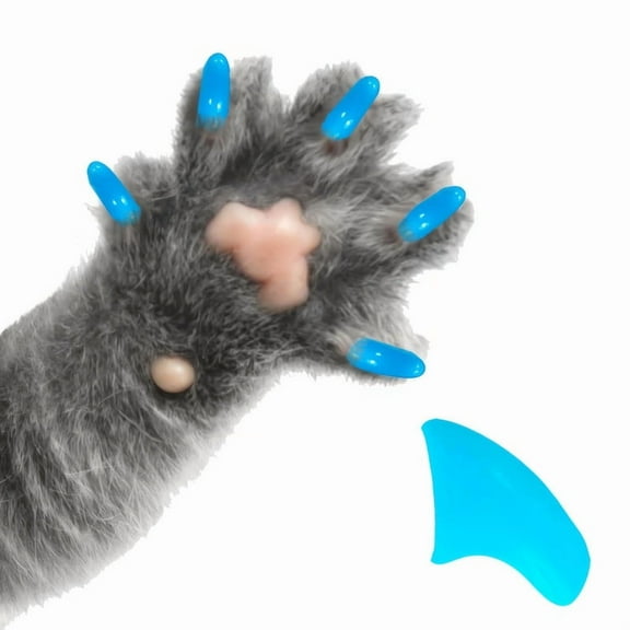 Pretty Claws Baby Blue Nail Caps for Cats - Kitten Size - 60 Pack ~ Stylish