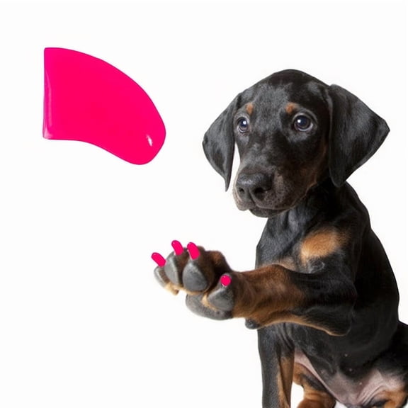 Pretty Claws Flamingo Pink Nail Caps for Dogs - X-Large Size - 60 Pack ~ Stylish