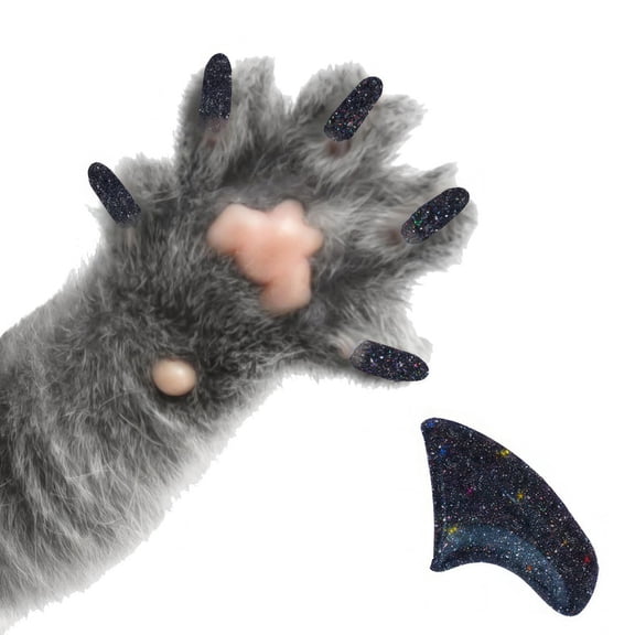 Pretty Claws Galaxy Glitter Nail Caps for Cats - Small Size - 60 Pack ~ Stylish