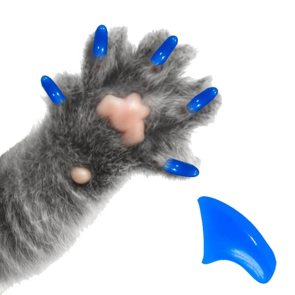 Pretty Claws Summer Sky Blue Nail Caps for Cats - Small Size - 60 Pack ~ Stylish