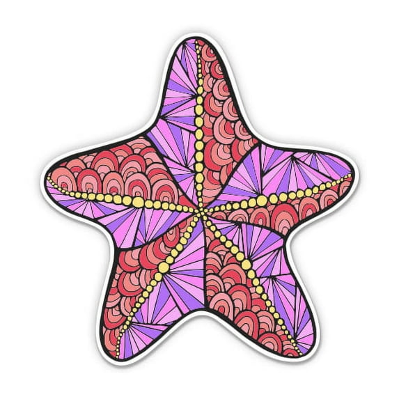 Pretty Colorful Sea Star - 12" Vinyl Sticker Waterproof Decal