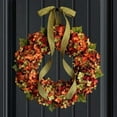 thumbnail image 1 of Pretty Comy 11.8" Artificial Fall Wreaths for Front Door Thanksgiving Garland for Indoor Outdoor Home Decoration Rustic Farmhouse Wreaths, 1 of 5
