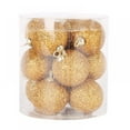 thumbnail image 1 of Christmas Baubles Round Christmas Balls Ornament Xmas Tree Hanging Ornaments (Pack of 12, Gold), 1 of 6