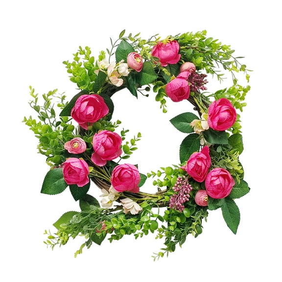 Pretty Comy 10" Artificial Fall Wreaths for Front Door with Pumpkin Thanksgiving Garland for Indoor Outdoor Home Decoration Rustic Farmhouse Wreaths