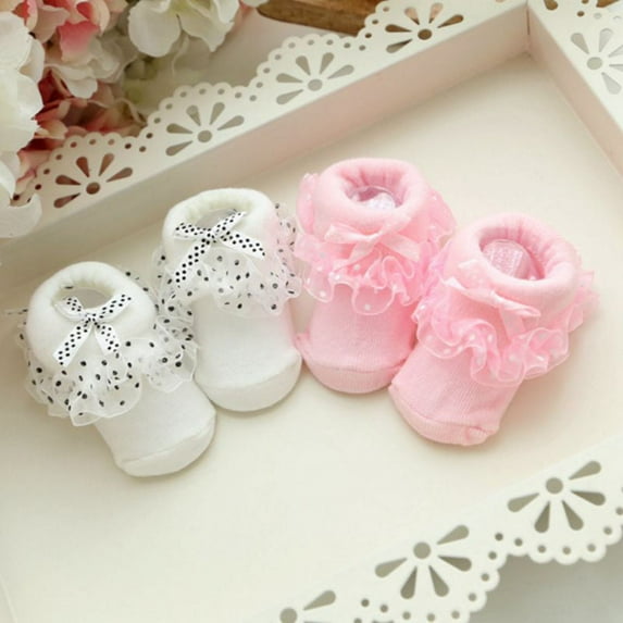 Pretty Comy 1PC Infant Newborn Toddler Baby Girls Sock Children Princess Bowknot Lace Flowers Short Socks Cotton Ruffle Frilly Trim Ankle Socks