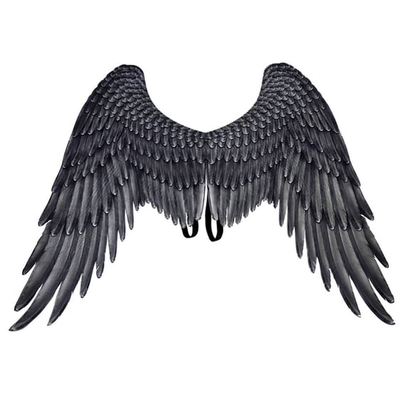 Pretty Comy 1Pcs Beautiful Soft Adult Women man Cosplay Costume Black and White Angel Wing for Halloween Christmas Unisex Oversized