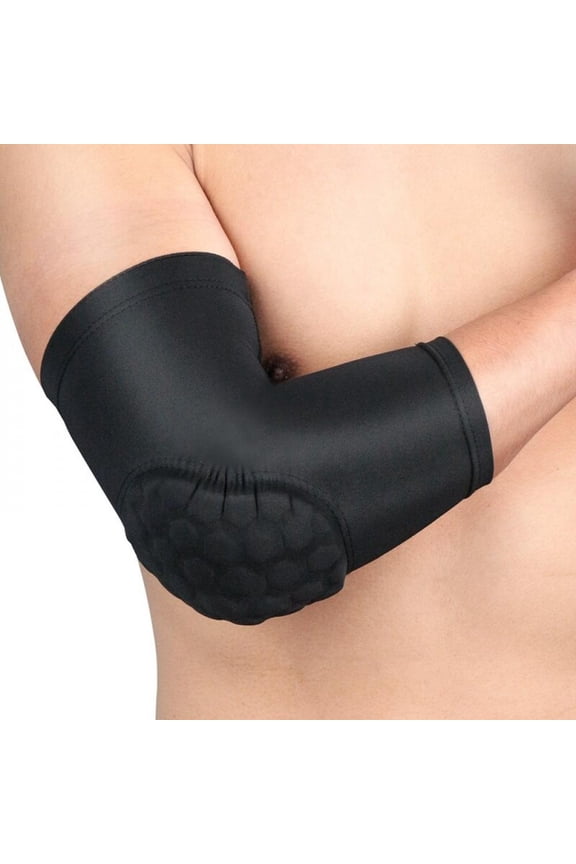 1pc Elbow Pad Protector Anti-slip Compression Arm Guard Brace Support Sleeve For Fitness Black L