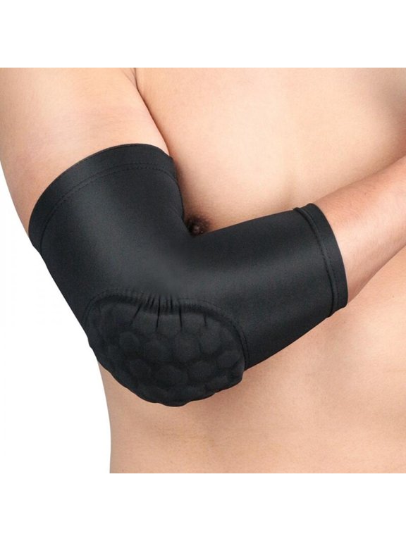 1pc Elbow Pad Protector Anti-slip Compression Arm Guard Brace Support Sleeve For Fitness Black M