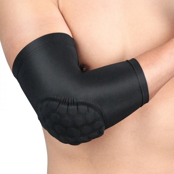 Pretty Comy 1pc Elbow Pad Protector Anti-slip Compression Arm Guard Brace Support Sleeve For Fitness Black XL