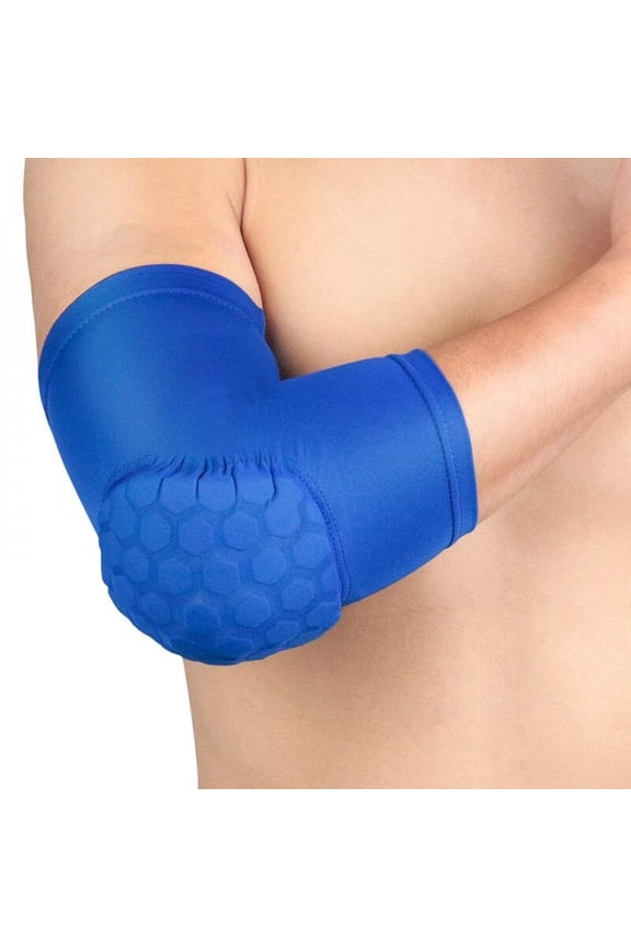 1pc Elbow Pad Protector Anti-slip Compression Arm Guard Brace Support Sleeve For Fitness Blue L
