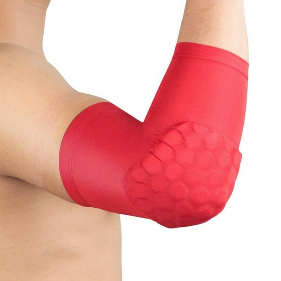Pretty Comy 1pc Elbow Pad Protector Anti-slip Compression Arm Guard Brace Support Sleeve For Fitness Red XL
