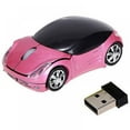 thumbnail image 1 of Pretty Comy 2.4G Wireless Mouse, Cartoon Sports Car Shaped Photoelectric Mouse without Battery, Pink, 1 of 6