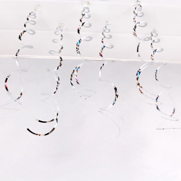 Pretty Comy 6pcs Christmas Tree Pendant PVC Spiral Pendant Holiday Birthday Home Decor Spiral Ornaments Wedding Party Supplies