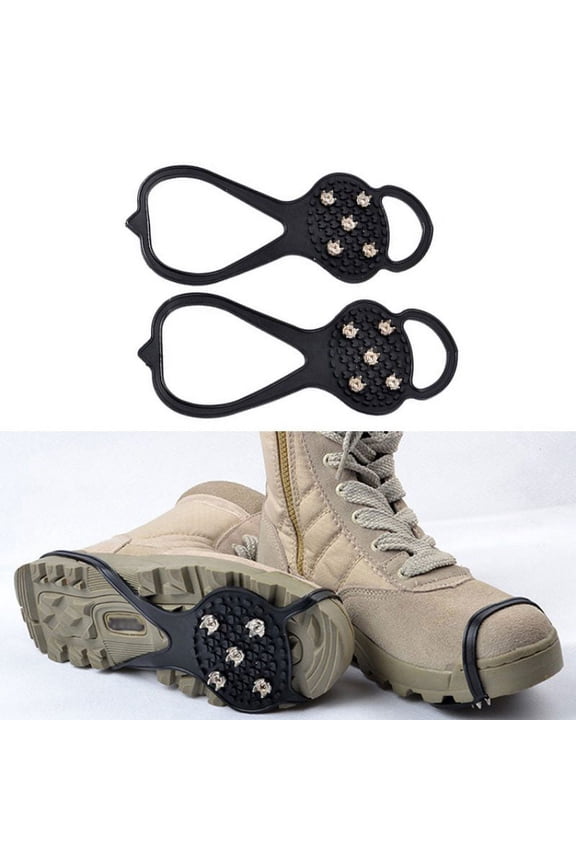 Anti Slip Ice Grips Crampons Adult Kids Snow Shoes Spikes Boots Cleats stretch tight rubber band Slip-on Stretch Footwear