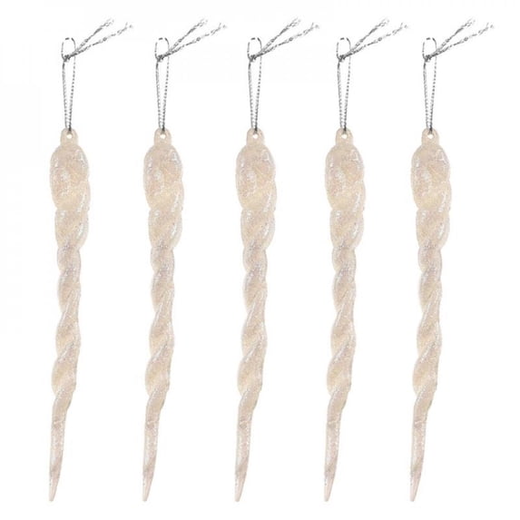 Pretty Comy Clear Hanging Icicles Ornaments For Christmas Holiday Tree Or Wedding Decoration 6/8 Inches ,DIY Winter Party Decor White