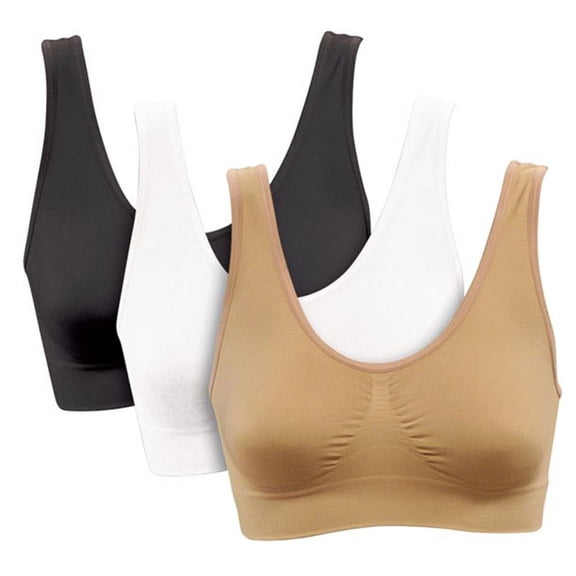 Pretty Comy Comfortable Sleep Bra for Women with Removable Pads - 3Pack/Size S-3XL