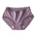 thumbnail image 1 of Pretty Comy Fashion Sexy Lace Decoration Women's Solid Briefs Simple Beautiful Cotton Antibacterial Middle Rise Panties, 1 of 6