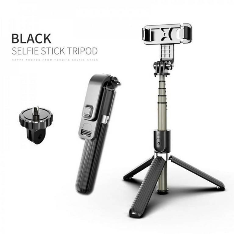 Pretty Comy For Iphone Action Camera Wireless bluetooth Selfie Stick Tripod  With Remote Palo Selfie Extendable Foldable Monopod High quality Black