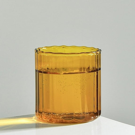 Pretty Comy Heat-resistant Glass Cup Beer Espresso Coffee Cup Set Handmade Beer Mug Tea glass Whiskey Glass Cups Drinkware Yellow