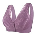 thumbnail image 1 of Pretty Comy Plus Size Front Closure Lace Bra, Perfect Wireless Cotton Sleep Bras for Women, 1 of 6