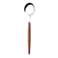 thumbnail image 1 of Pretty Comy Retro Wooden Handle Stainless Steel Dinnerware Gold-Plateing Elegant Western Food Fork Spoon Knife Tableware Silver, 1 of 6