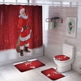 thumbnail image 1 of Pretty Comy Santa Claus Christmas Snowman Shower Curtain Set Bath Mats Rugs For Bathroom Decor, 1 of 6