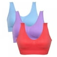 thumbnail image 1 of Pretty Comy Sports Bras for Women,3Pack Yoga Fitness Crop Tank Top Running Bra Underwear,Size S-6XL, 1 of 6