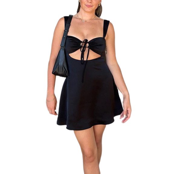 Pretty Comy Summer High-waisted Dress Bandage Skirt Sleeveless Woman Fashion Solid Color Skirt