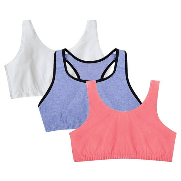Pretty Comy Women's Sports Tank Top Bras 3-Pack,White & Blue & Red - XL