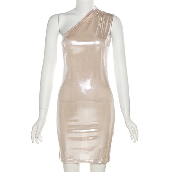 Pretty Comy Women's Summer One Shoulder Sleeveless Party Dress